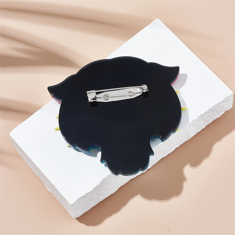 MEYRROYU Cartoon Blue Fierce Tiger Brooches Women\'s Stylish Acrylic Material Animal Badge Gifts Pins Accessories Jewelry Брошь