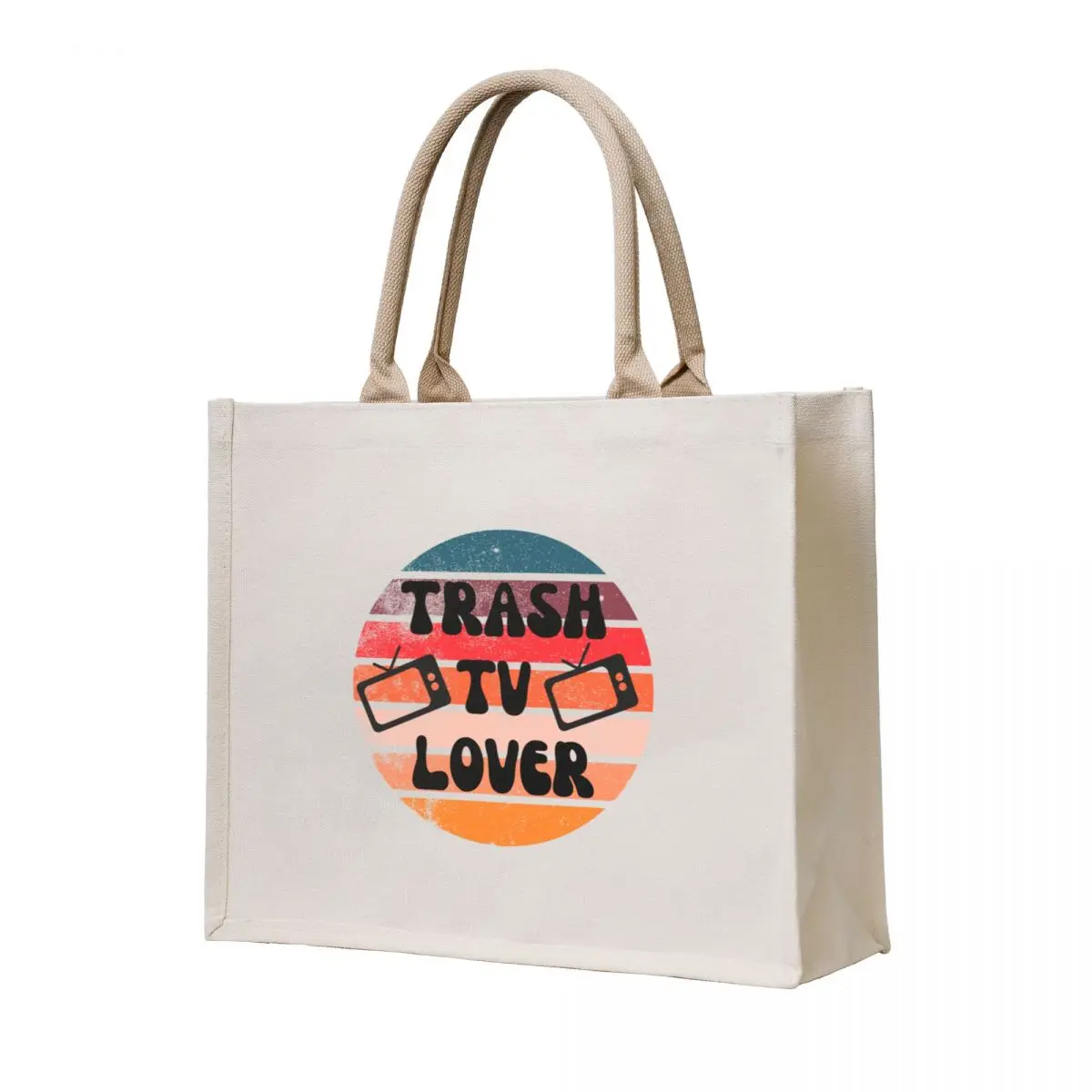 

Trash TV Lover Tote Bag Lady bags Canvas foldable reusable bag