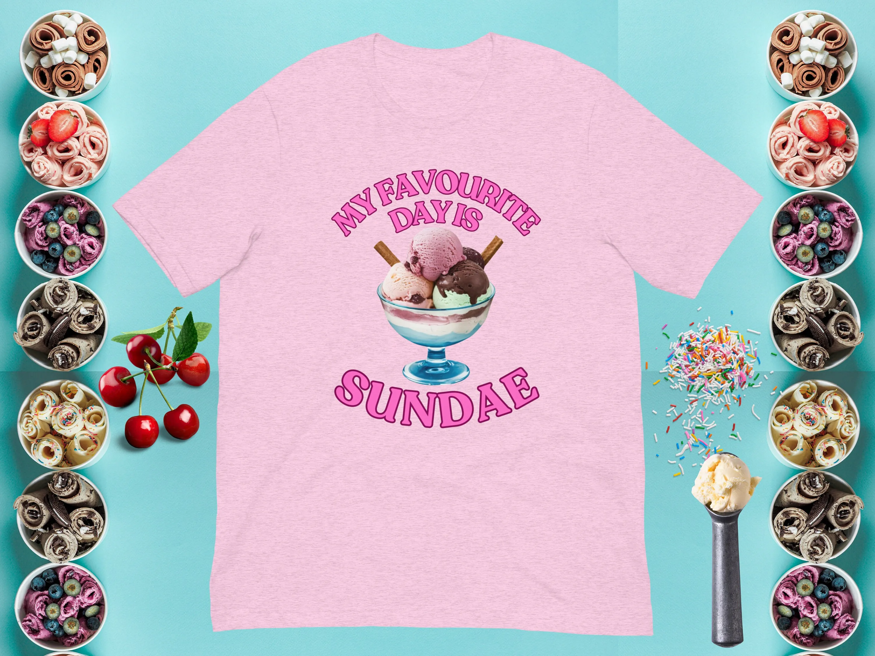 Funny Ice Cream T Shirt Sundae For Lover Summer Lolly Holiday Relaxing On Sunday Vacation Top