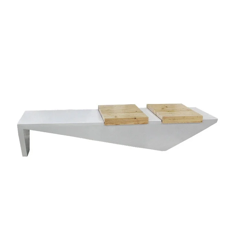 

FRP spliced wooden board seat surface bench shopping mall Meichen leisure chair outdoor square rest chair park row chair