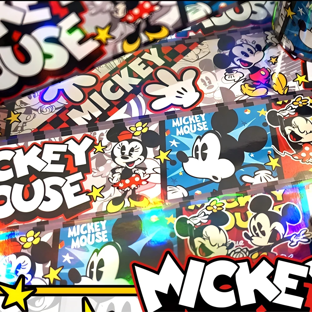 

5Meters/Roll Disney Cartoon Mickey Mouse Stickers Anime Graffiti Decal DIY Luggage Motorcycle Phone Cute Reward Sticker Toy Gift