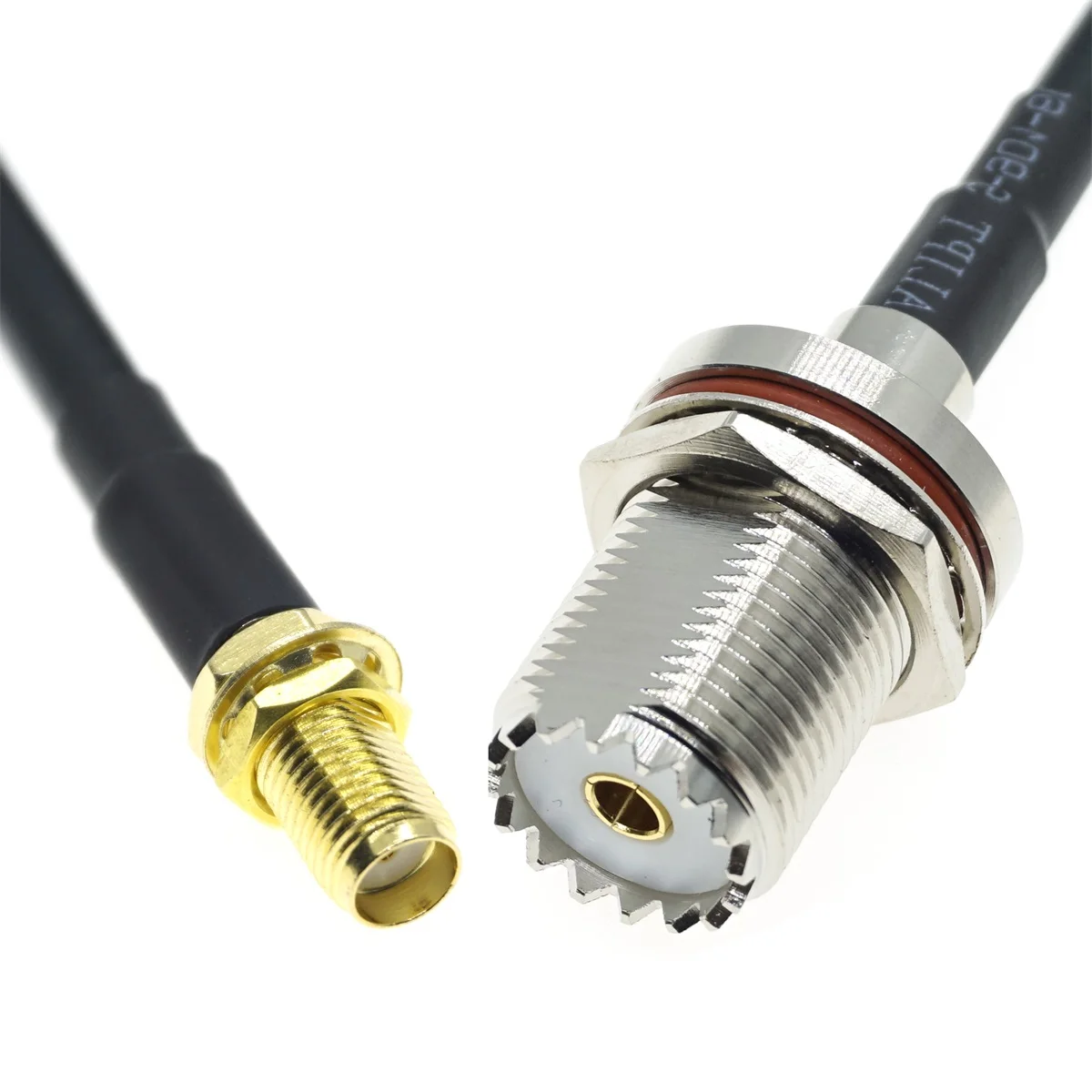 30cm 50cm 75cm 100cm 1M 1.5M 2M 3M RG58 SMA Female To UHF Female SO-239 Bulkhead Connector RF Coaxial Coax Cable 50ohm Jumper