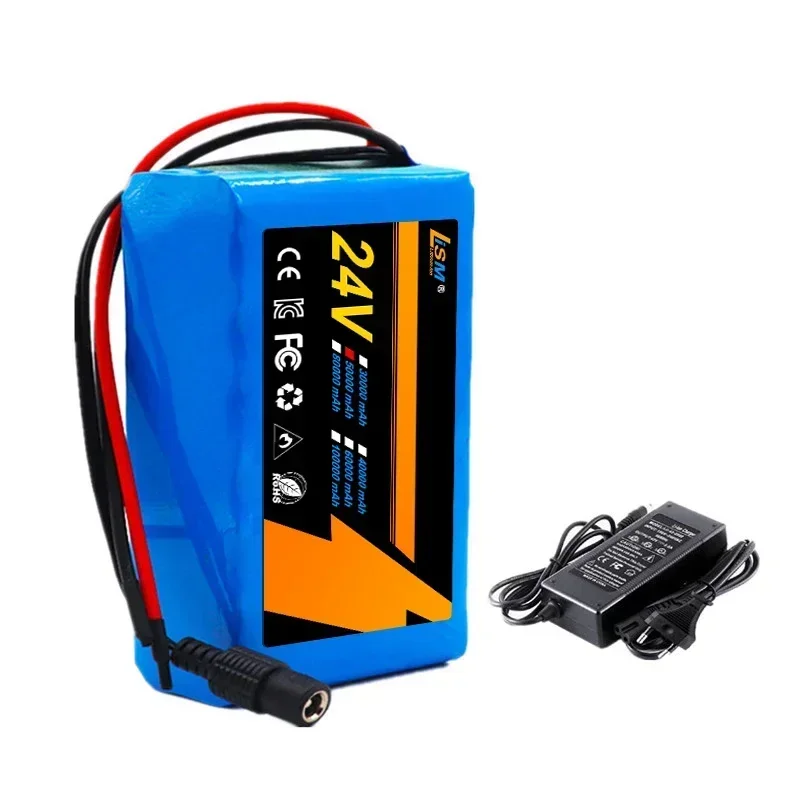 24V 6S2P Li-Ion Battery 50000mAh 18650 24 V Lithium Battery Pack 24V with BMS Optional plug +25.2V2A charger