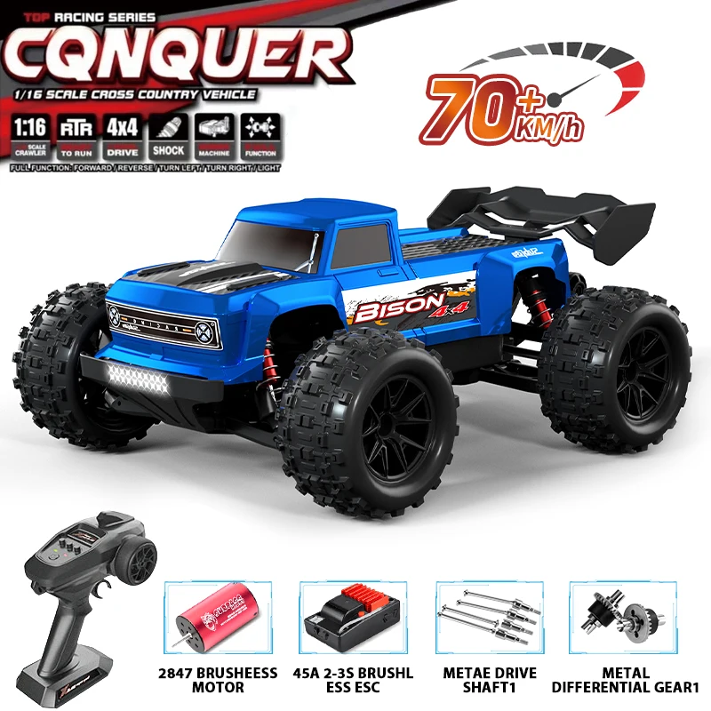 ZWN 1:16 70KM/H or 50KM/H RC Car 4WD Full-Scale Remote Control Cars Electric High Speed Drift Monster Truck VS Wltoys 144001 Toy