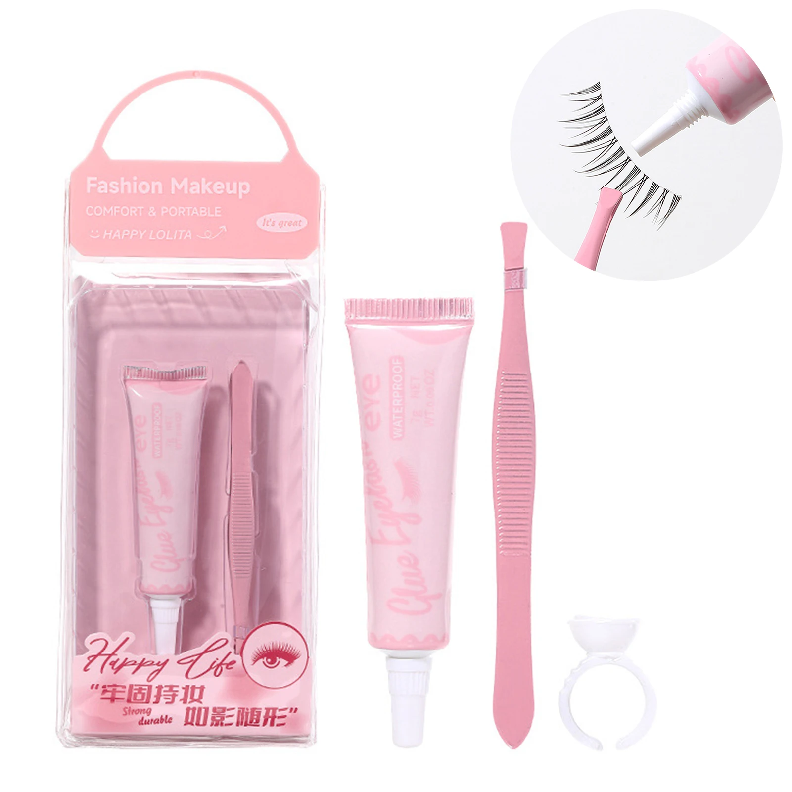 Ensemble d'outils professionnels d'extension de faux cils, avec tasse de colle, kit de pincettes, accessoires d'outils de maquillage pour Salon de bricolage