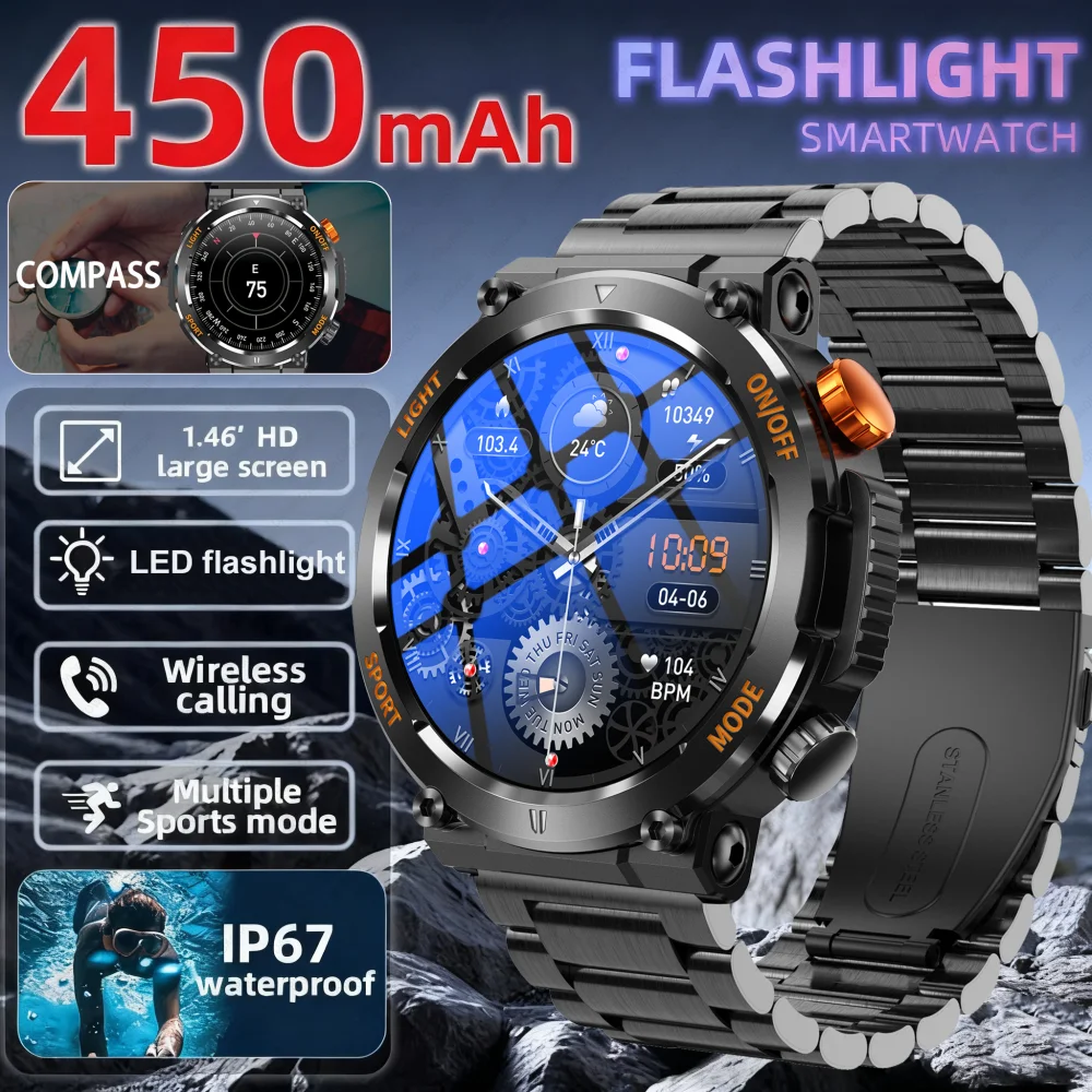

2025 New Men's Smart Watch 360 * 360 HD Touch Screen Sports Waterproof Smartwatch Health Monitoring Bluetooth Call Smart Watches