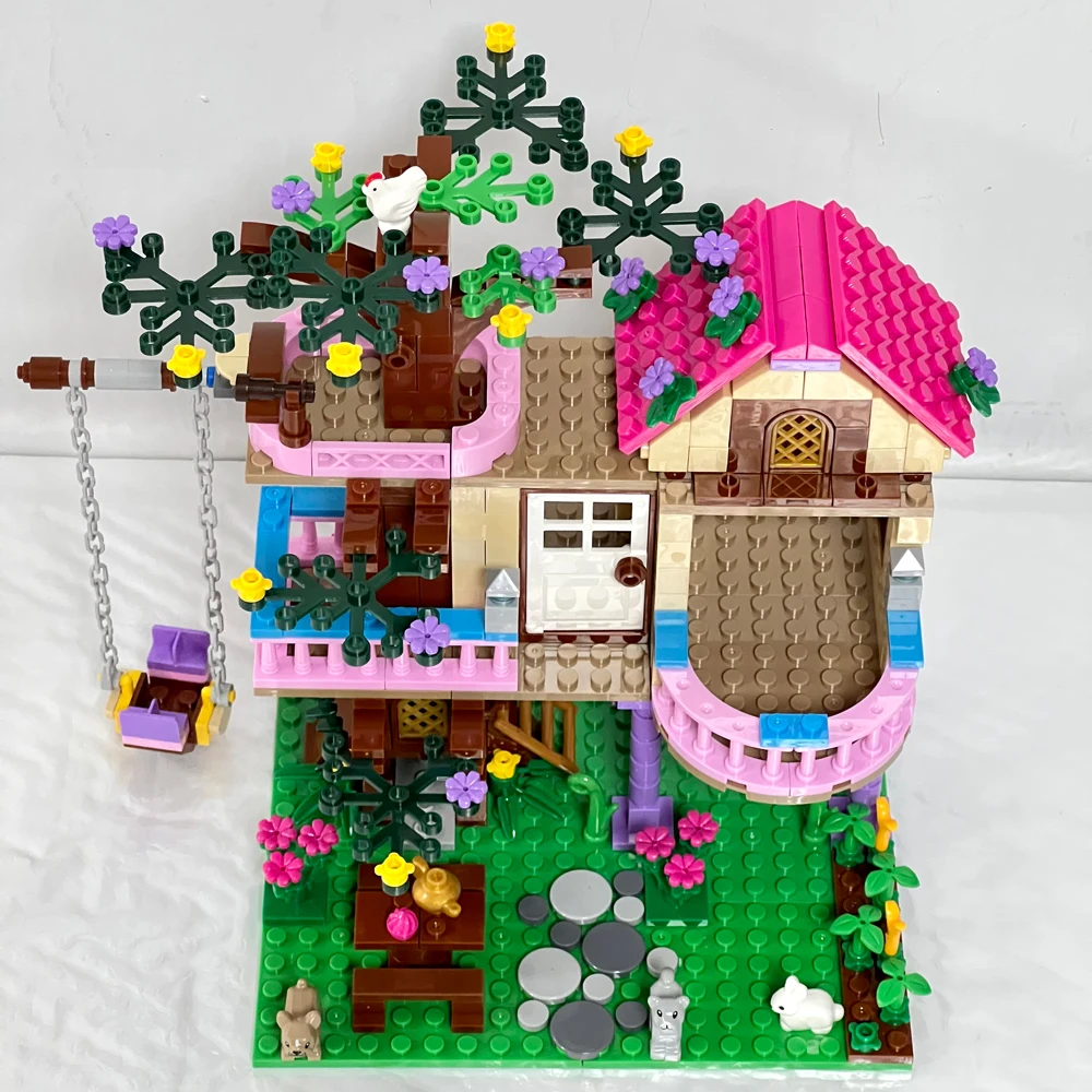 Ensemble de décennie s de Construction pour Enfant Fille, Jardin, Arbre, Maison, Vacances d'Été, Villa, Château, Figurines, Briques à Faire Soi-Même, Jouets, Cadeau