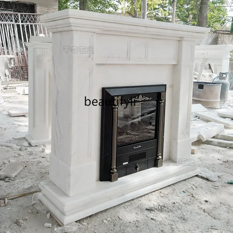 03.Stone mantel marble European marble simple, background wall decorative cabinet ornament B06