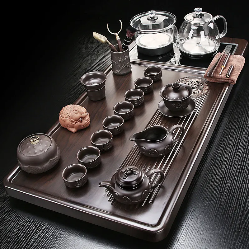 

Glass Pot Tea Tray Ceramic Serving Decorative Accessories Table Ceremony Tea Tray Hospitality Valet Bandejas Home Decorationgs