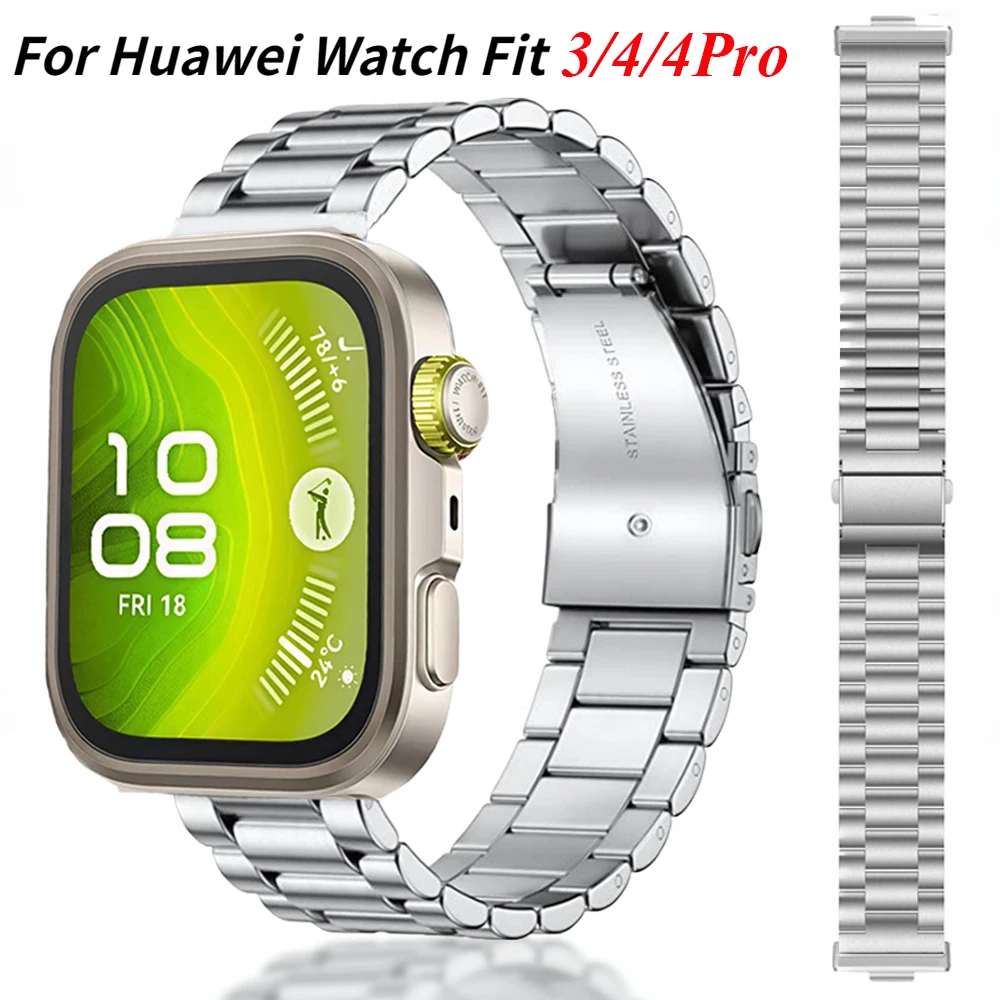 Metallarmband für Huawei Watch Fit 4 3, verstellbares Armband, Armband für Huawei Fit4 Fit3 Smart Watch, Edelstahl-Zubehör