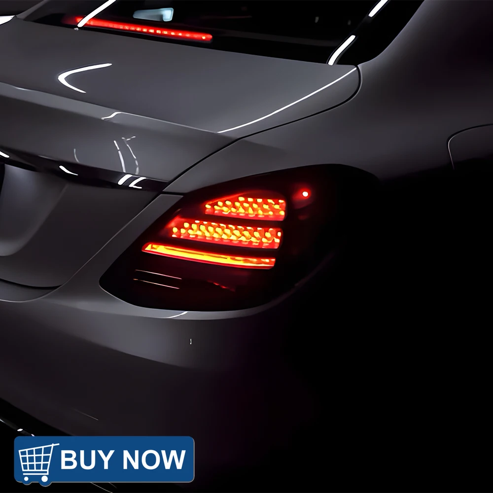 لبنز C-Class W205 2015-2021 مجموعة المصابيح الخلفية التلقائية ترقية LED جميع التصميم الجديد جميع أدوات التوصيل والتشغيل الجديدة