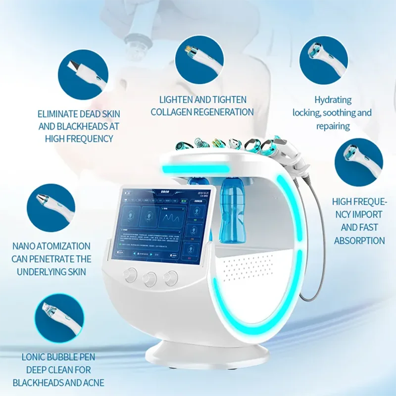 

7 in 1 Smart Ice Blue Analyzer Multifunction Facial Machine Diamond Hydra Dermabrasion Facial Aquafacial