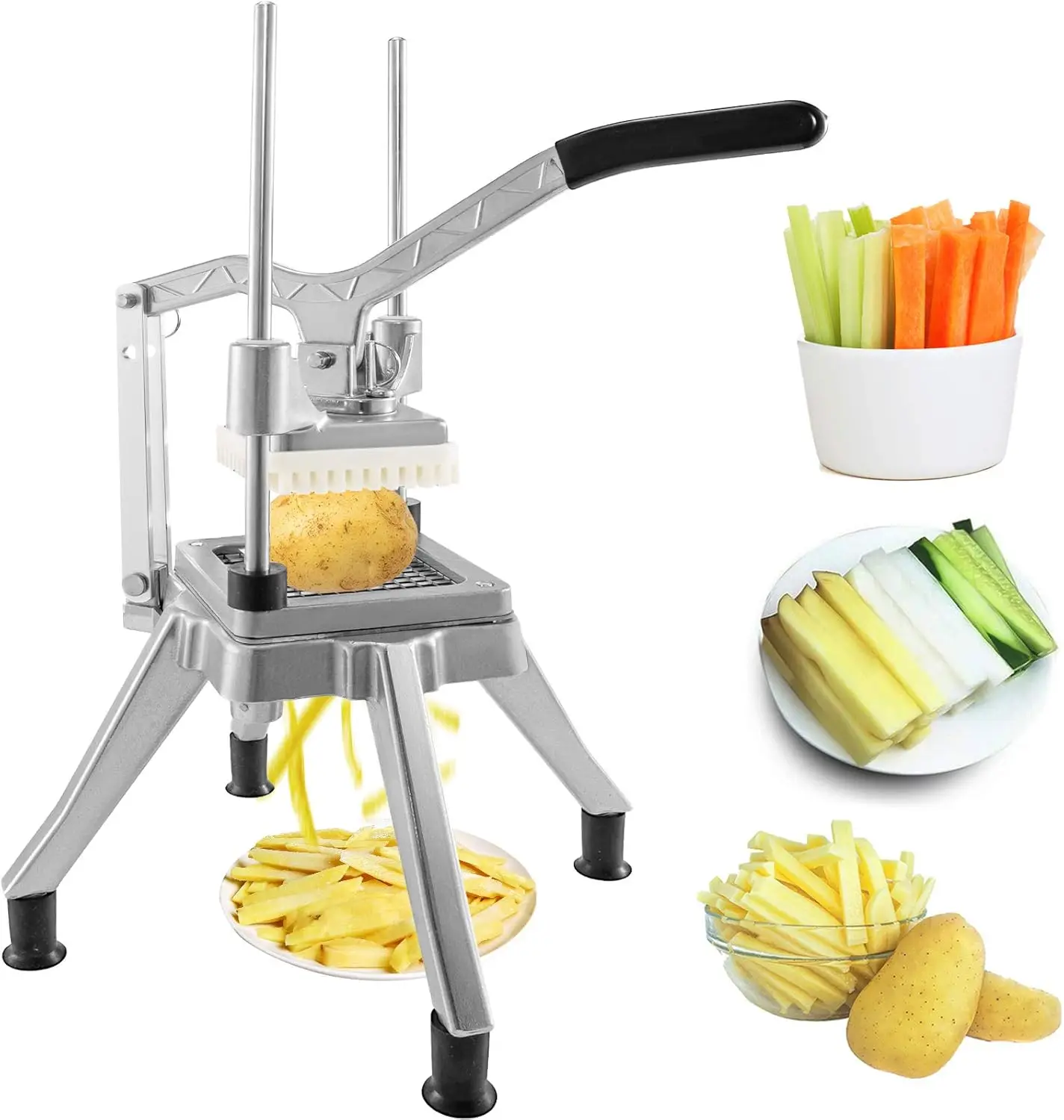 Commercial Vegetable Fruit Chopper 3/8″ Blade Professional Food Dicer Kattex French Fry Cutter Onion Slicer Stainless Stee