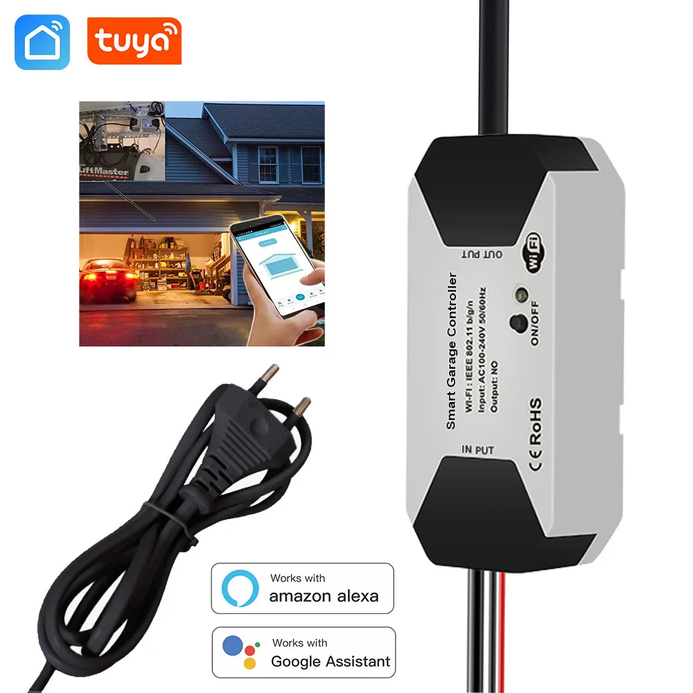 

Контроллер открывания гаражных ворот Tuya Wi-Fi, автоматизация умного дома, совместимое приложение Alexa Google Home Voice Remote Control
