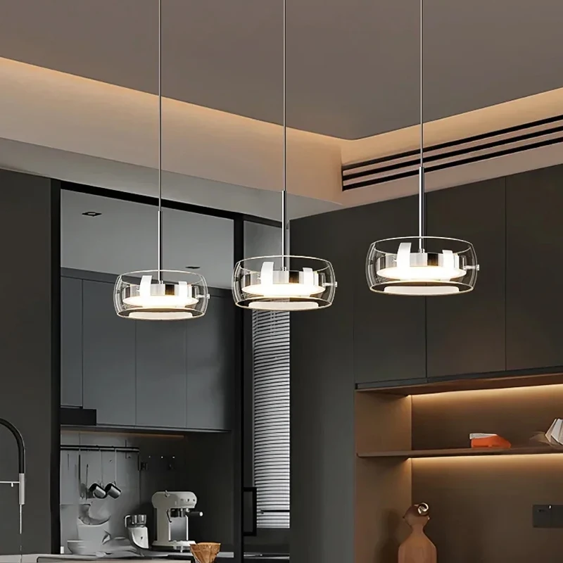 

Modern Minimalist 3-color Chandelier, Glass Restaurant Chandelier, Three Headed Ambient Restaurant Light, Indoor Lighting