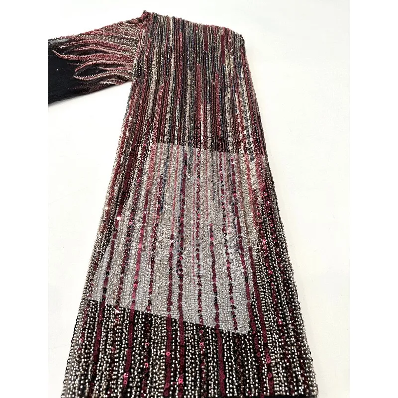 

Трубка из бисера, вышитая полосатая ткань с блестками, свадебное платье, марлевая кружевная ткань