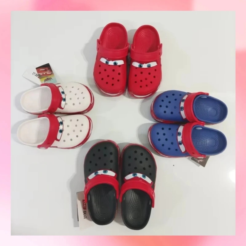 

Disney Cute Luminous Mcqueen Red 95 Car Luminous Children'S Slippers Black White Blue Sandals Breathable Wear-Resistant No Logo