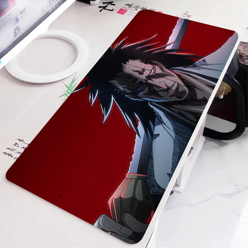 Podkładka pod mysz Anime Bleach XXL Akcesoria do gier Duża podkładka pod mysz Czarno-biała podkładka na biurko Klawiatura Rozszerzony dywan Podkładki pod mysz — zdjęcie produktu 3
