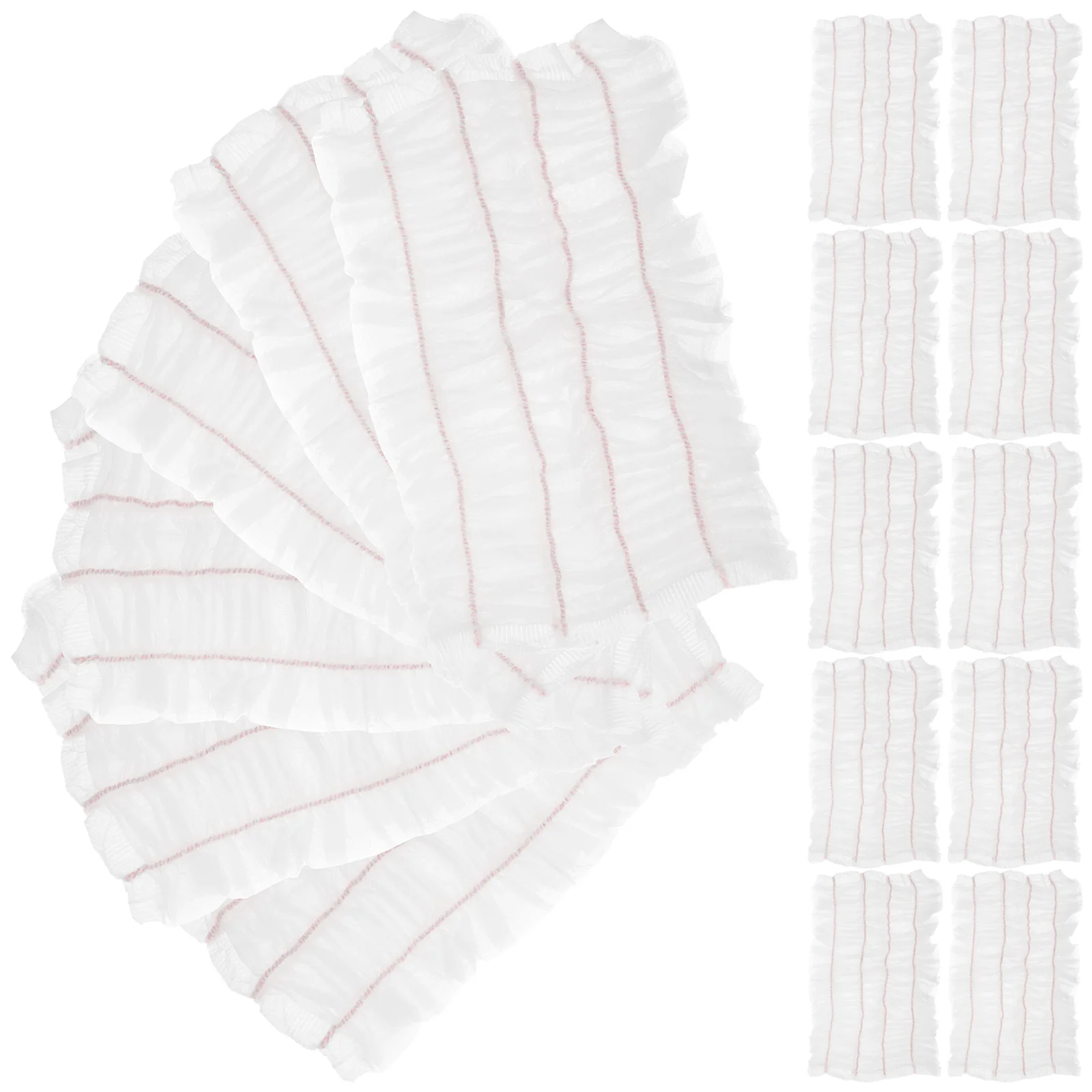 100 Pcs Pink Non Woven Elastic Headband for Spa Beauty Salon Skincare Makeup Face Washing Comfortable Soft Women Hair Care