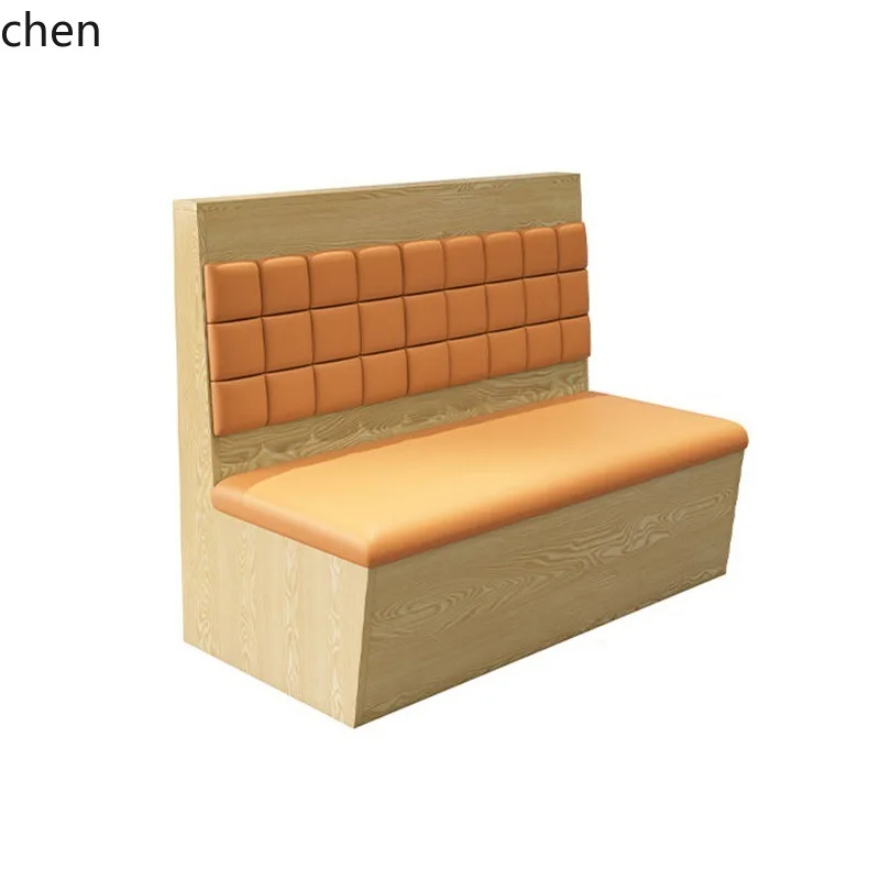 LXC Simple Sofa Seat Dining Table Chair Corner Soft Cushion Long Bench Natural Wood Color Hot Pot Restaurant Dining Table Chair