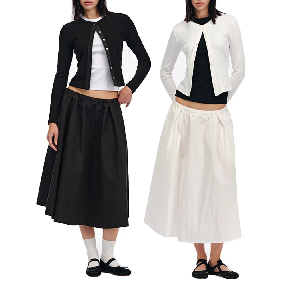 

Комплект из двух предметов: кардиган с интеллектуальным дизайном серии American Miu и юбка с низкой талией, женская повседневная спортивная одежда