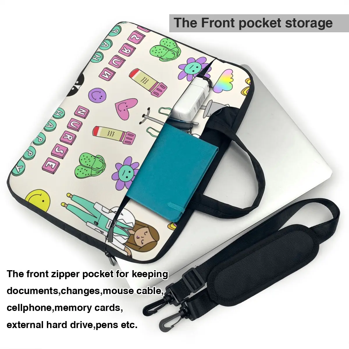 Laptop Bag Sleeve Case Enfermera En Apuros Nurse Notebook Pouch 13 14 15 Stylish Portable Computer Bag For Macbook Air Acer Dell