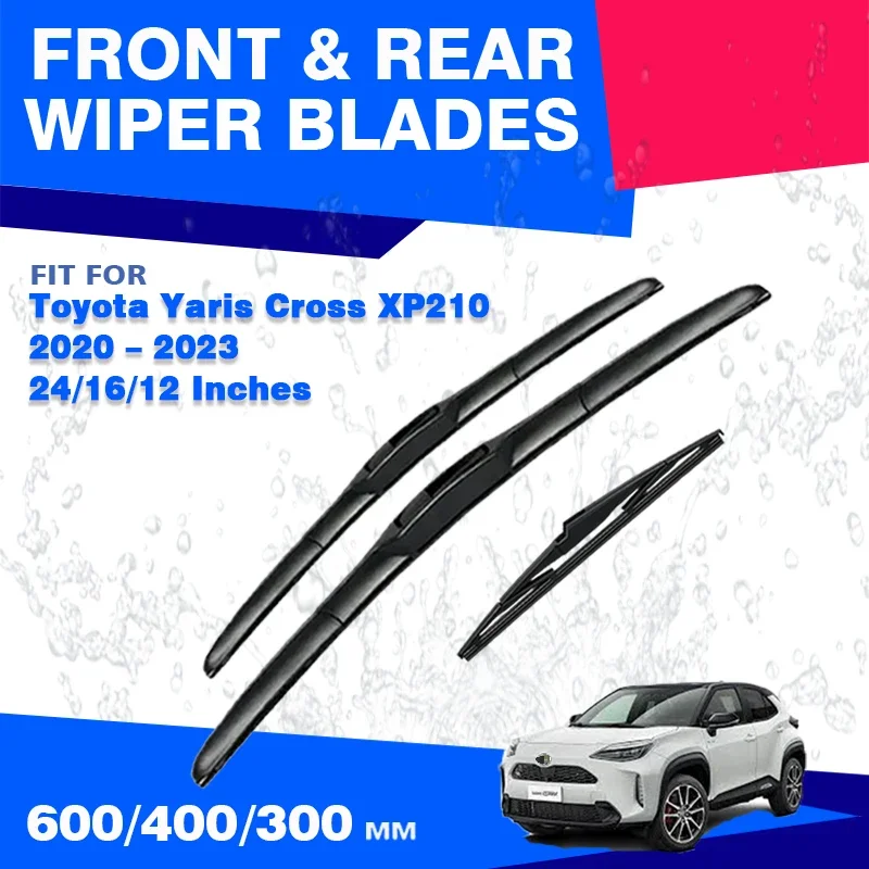 For Toyota Yaris Cross XP210 2020 2021 2022 2023 2024 Front Rear Wiper Blades Windshield HD Brush Windscreen Window Accessories