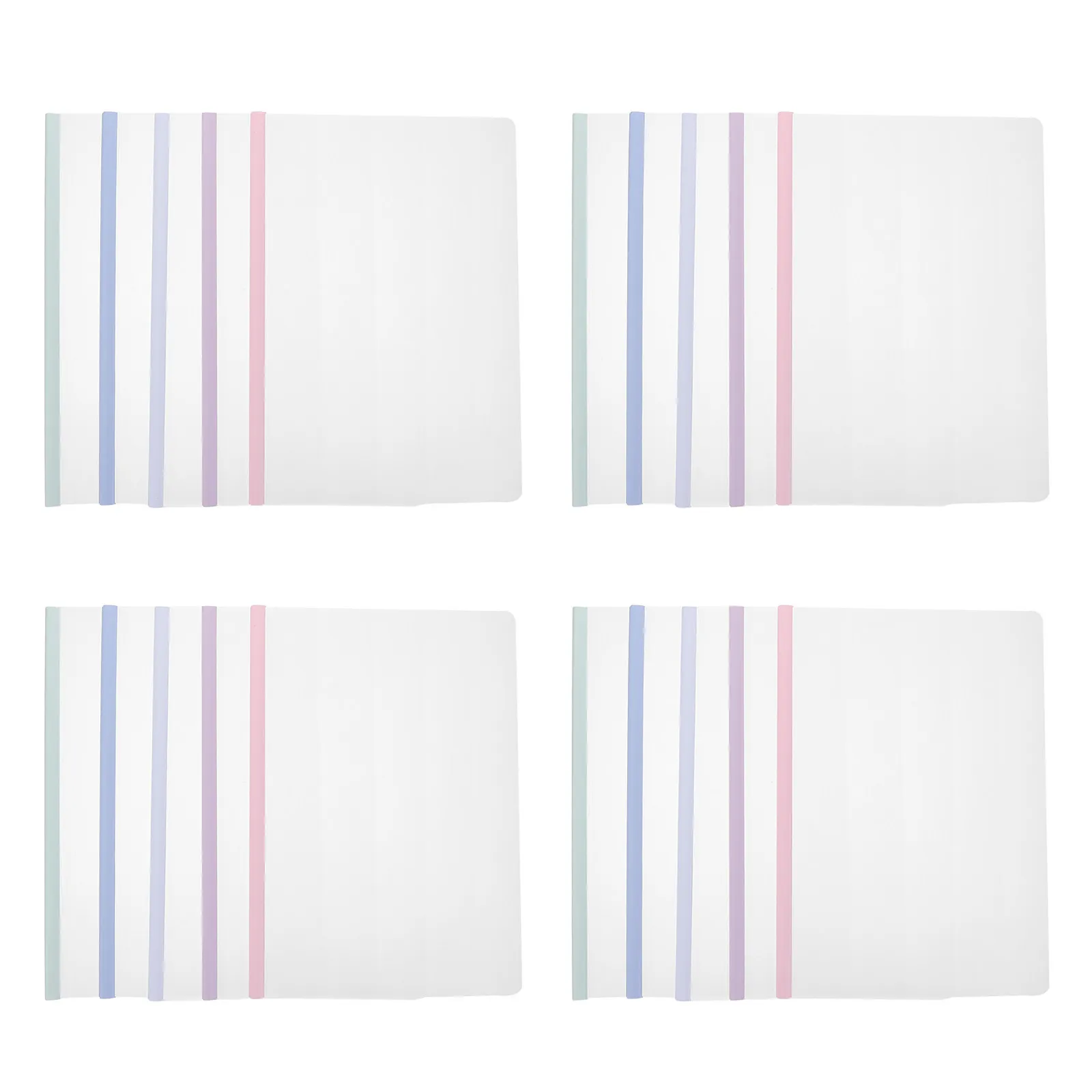 20Pcs Sliding Bar Report Covers Transparent Clear Plastic Document Folder A4 Presentation School Project Resume File Folder
