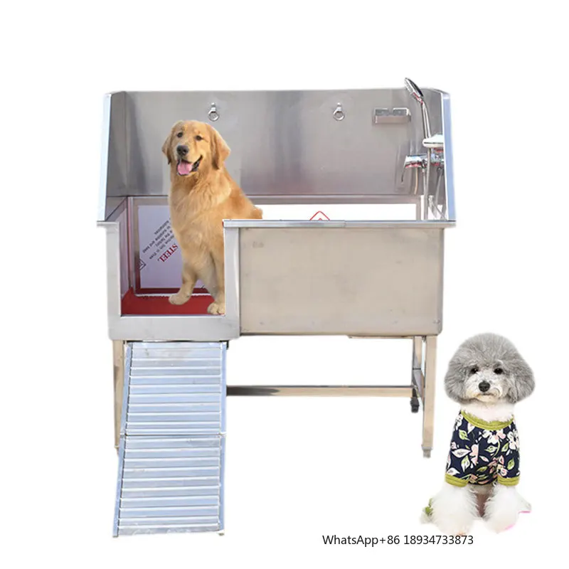 Factory 304 Stainless Steel Dog Washing Station Bathing Tub Grooming Shower Bathtubs Cats Bathroom Wood Room Lift Pets Grooming