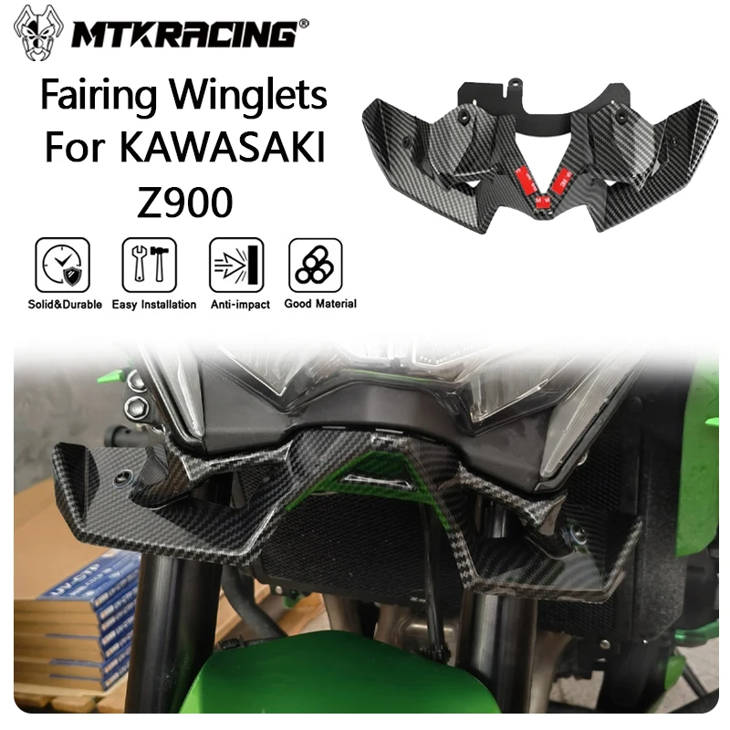 

MTKRACING Deflector For KAWASAKI Z900 2021-2024 Downforce Naked Frontal Spoiler Winglets Front Beak Nose Cone Extender