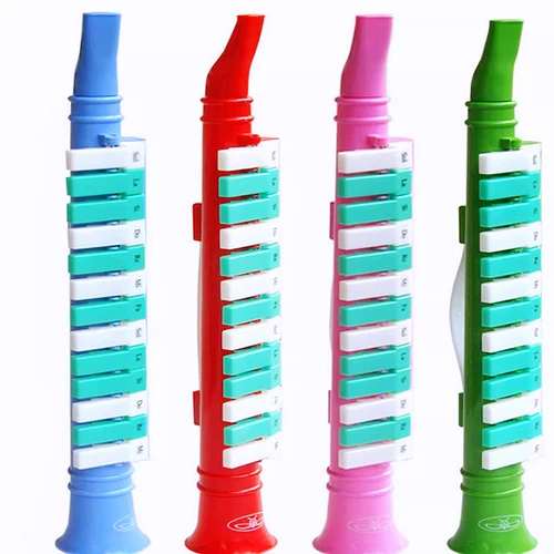 Melodica Organo bucal de piano de plástico para niños / melodoón para niños, instrumentos musicales de pipa, bocina y clarinete, 13 teclas