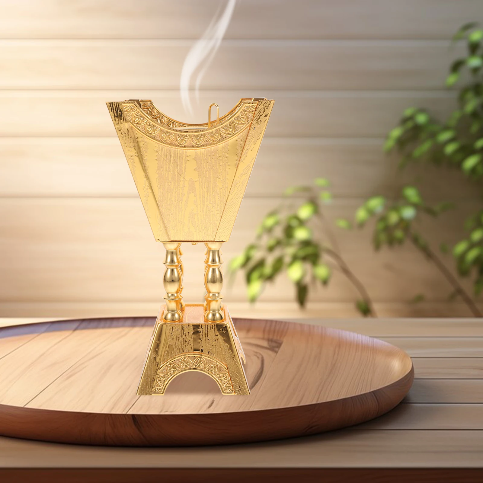 

1pcs Arabian Metal Incense Burner Bakhoor Censer Home Decor Aromatherapy Middle Durability Retro Yoga Frankincense