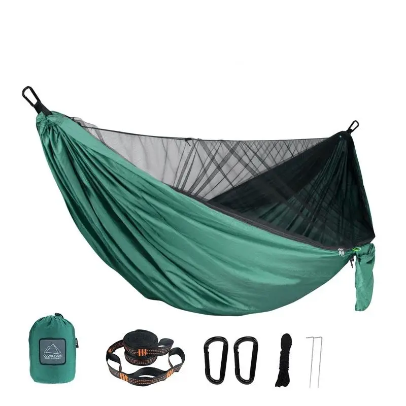 

Portable Quick Setup 290*140cm Travel Outdoor Camping Hammock Hanging Sleeping Swing Bed with Mosquito Net