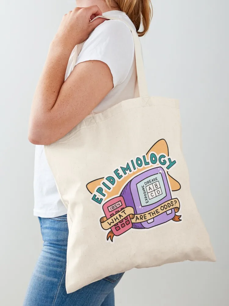 

Retro epidemiology public health sticker Tote Bag tote bag shopping bags foldable bag for beach personalized tote