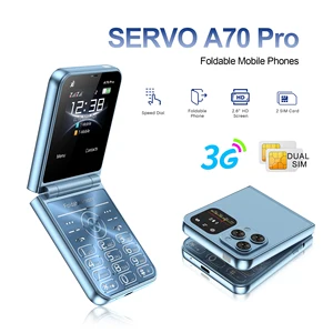 SERVO A70 PRO Téléphone mobile à clapet 3G WCDMA Numérotation rapide Lecteur MP4 Lampe de poche Radio FM pliable 2 SIM Téléphones de secours Type C 8 meilleurs téléphones à clapet en vente - No6