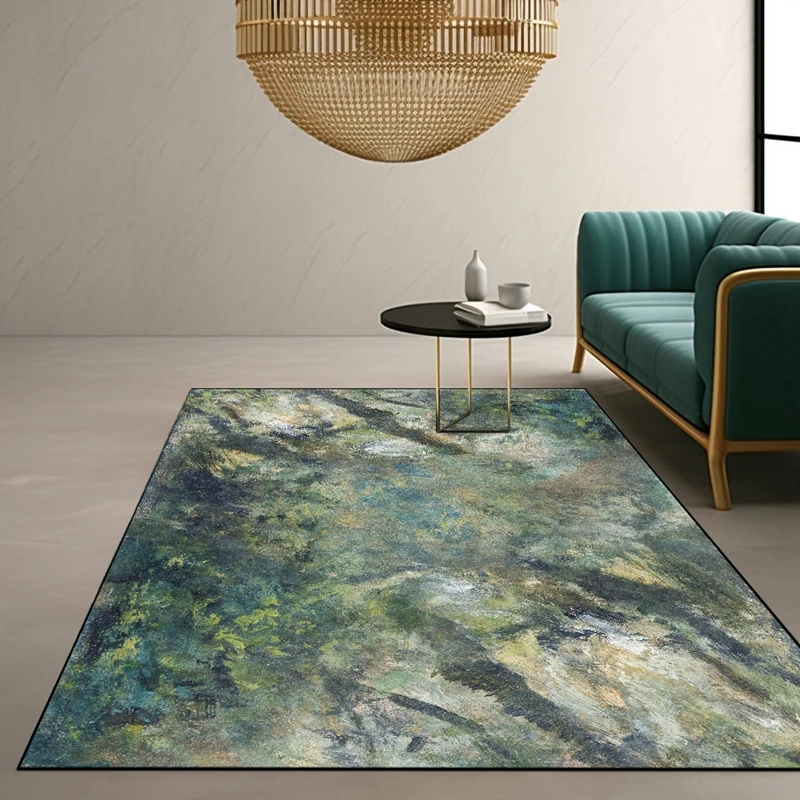 

Abstract Art Retro Style Carpet Dilapidated Forest Green Printed Decor Area Rugs Living Room Bedroom Bedside Non-Slip Door Mat