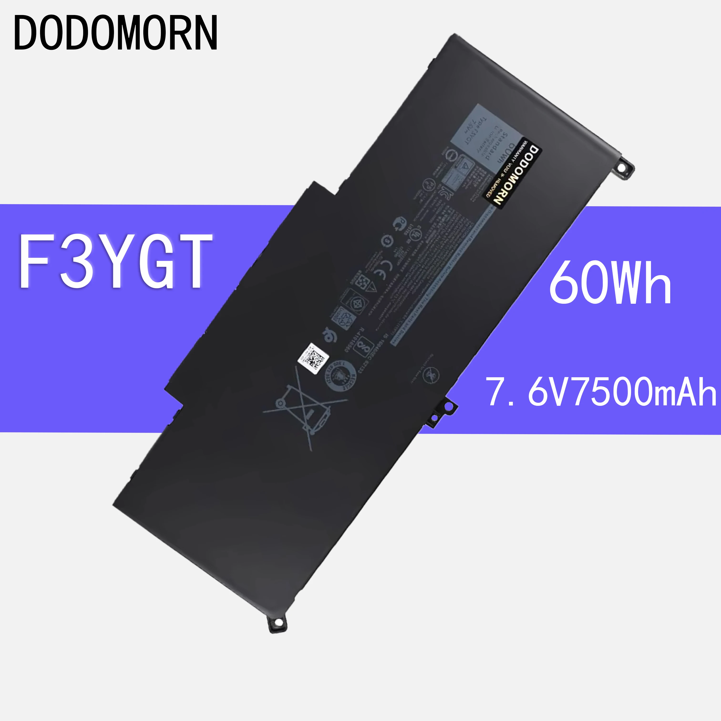 New F3YGT DJ1J0 Battery For Dell Latitude 12 7000 E7280 E7480 E7490 E7380 E7290 E7390 Vostro XPS 13 9370 13 9380 13 7390 view 4