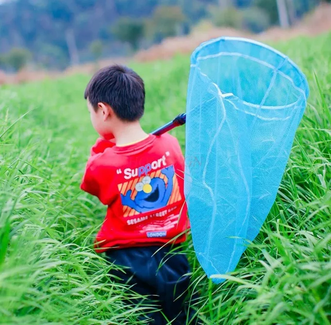 butterfly net, telescopic fishing net, shrimp small fishing net pocket，Stainless steel children's insect catching net