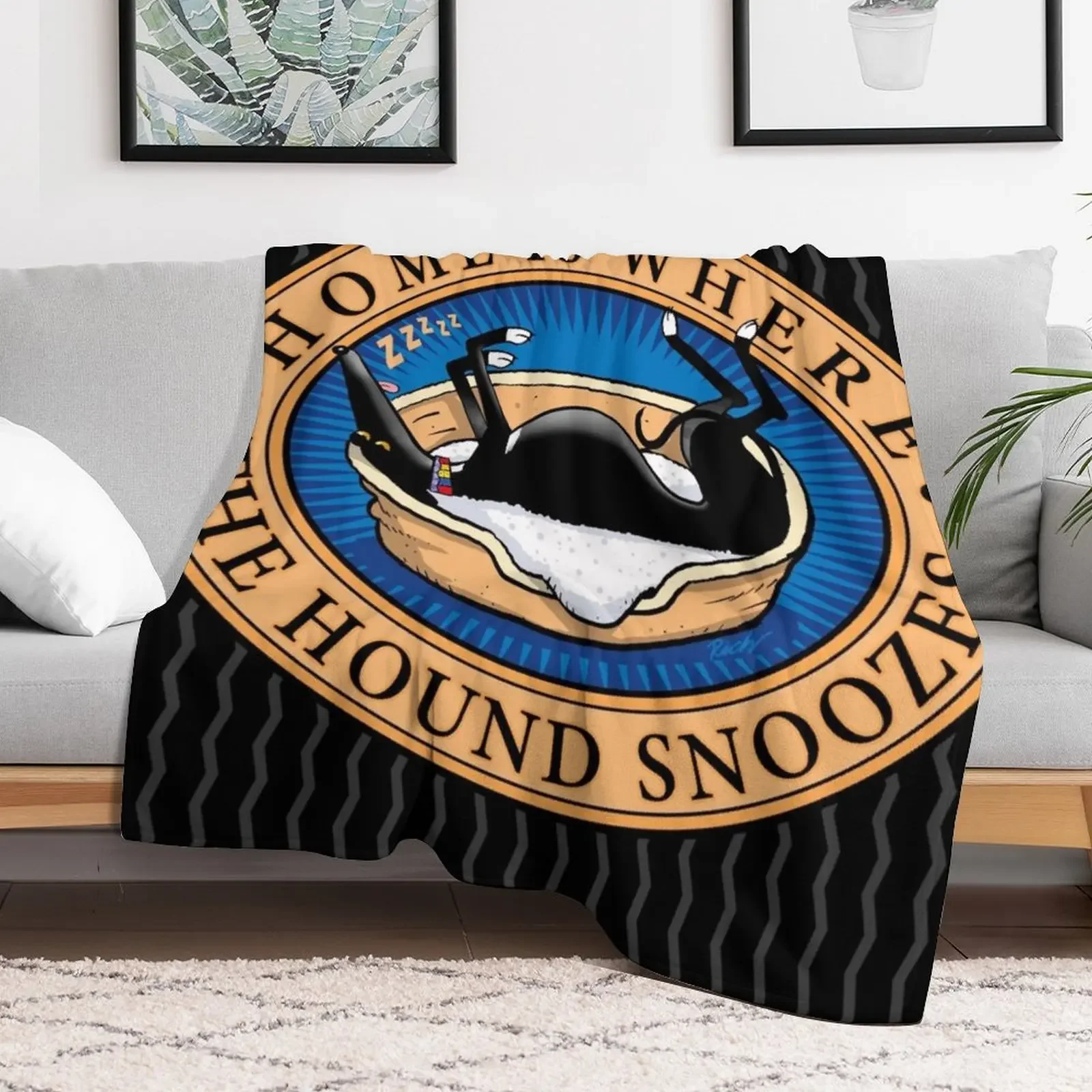 Home is where the Hound snoozes Throw Blanket Custom Polar Luxury Thicken Vintage Blankets