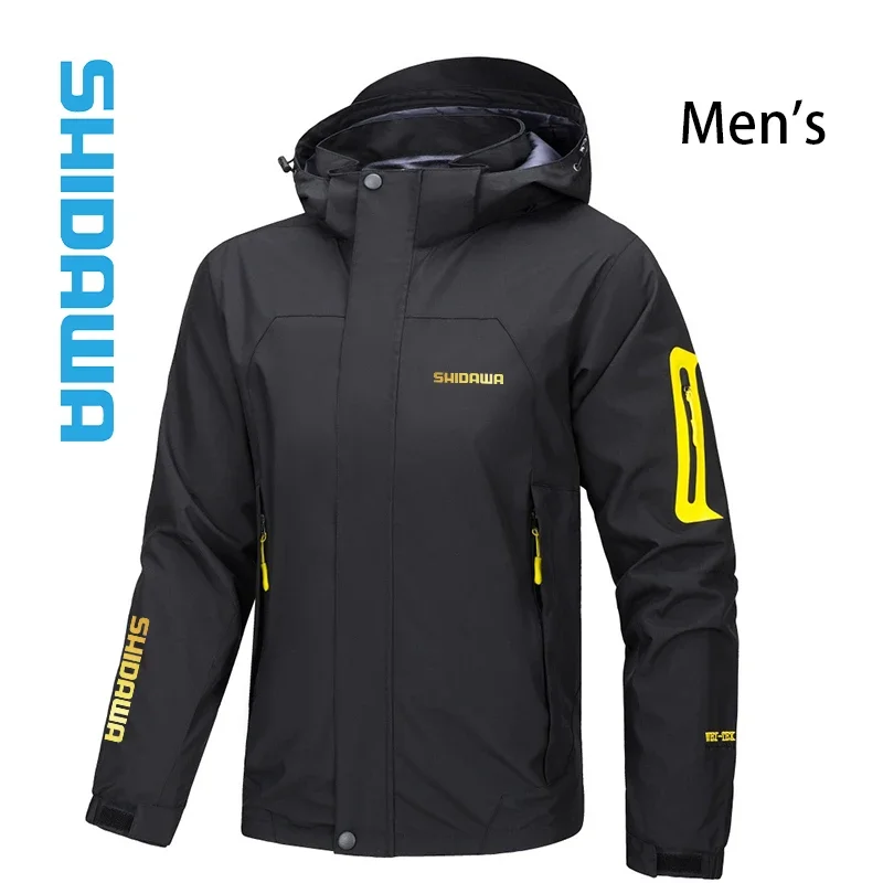 2024 Spring Autumn Thin Fishing Jacket Outdoor Sports Windproof Detachable Hat Climbing Jacket Waterproof Camping Cycling Jacket