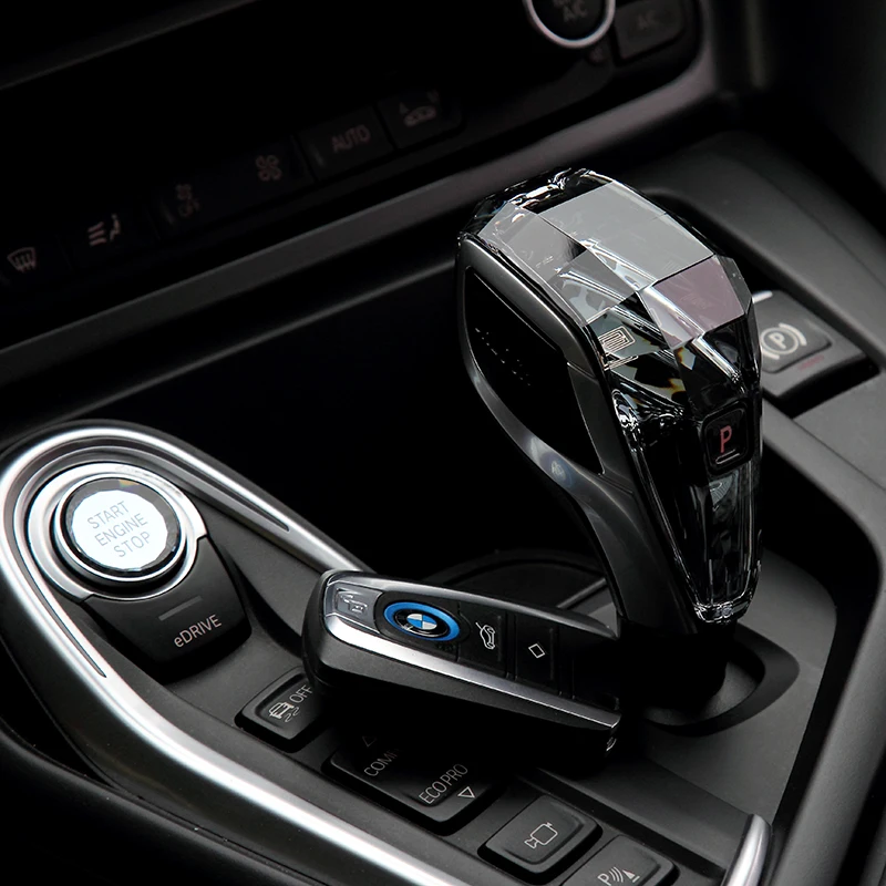 Car Interior Crystal Gear Shift Knob Push Start Button Controller Three-piece Kit For BMW I8 Series Chassis I15 2014-2021