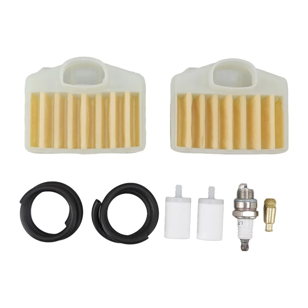Beige Chainsaw Air Filter Kit Compact Aluminum Chainsaw Spark Plug Set Easy to Install for Husqvarna 362 365 371 372 372XP