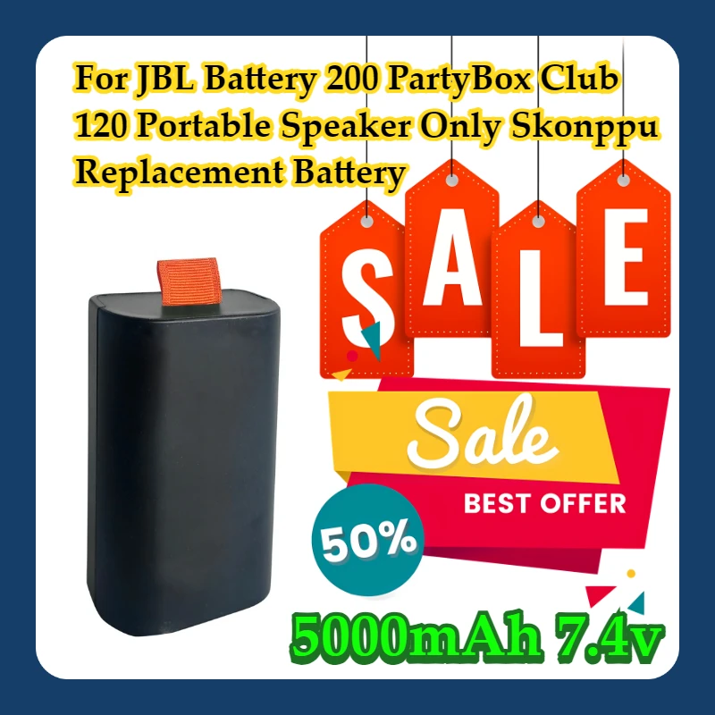 

For JBL Battery 200 PartyBox Club 120 Portable Speaker Only Skonppu 5000mAh Replacement Battery