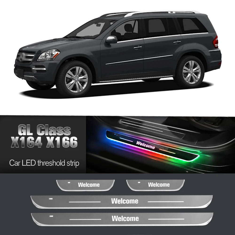 

Car Door Sill Light For Mercedes Benz GL Class X164 X166 2005-2017 Customized Logo LED Welcome Threshold Pedal Lamp Accessories