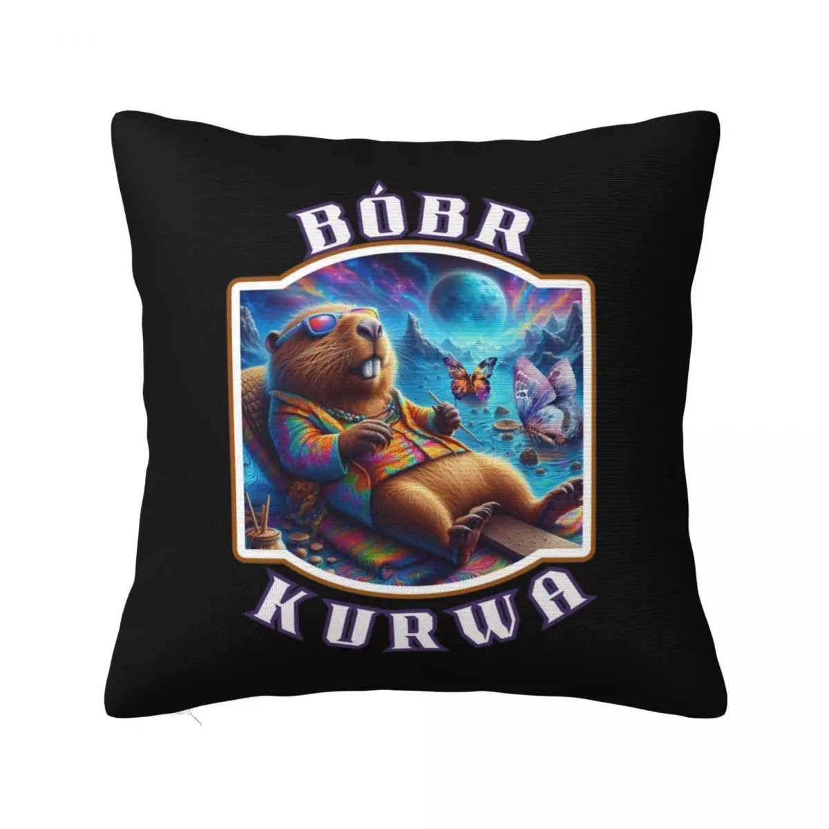 Bobr Kurwa Relaxing Pillowcase Polyester Cushion Cover Decor Bober Pillow Case Cover Home Square 40X40cm