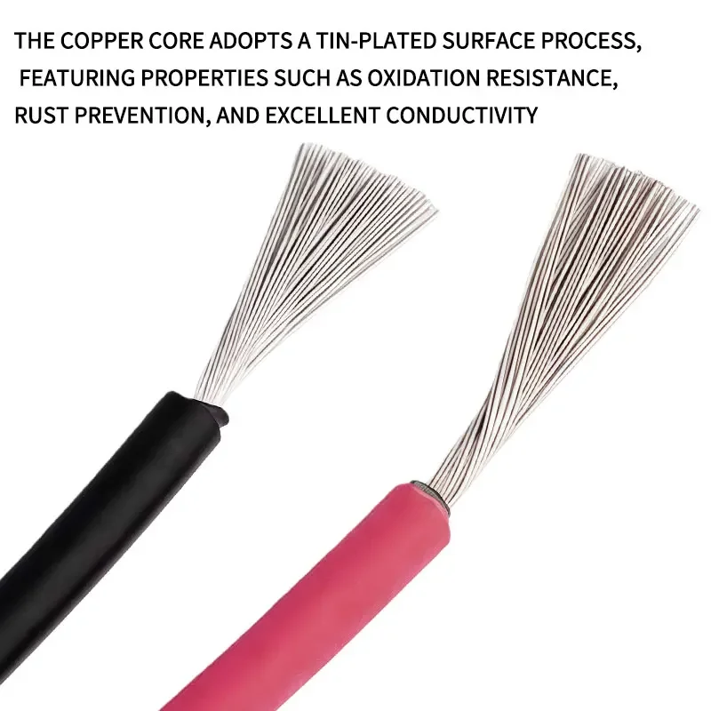 4/2.5 mm² 14/12WG  Extension Cable PV1-F Solar Panel Wire, Waterproof DC Connector Male & Female Pair for Photovoltaic System