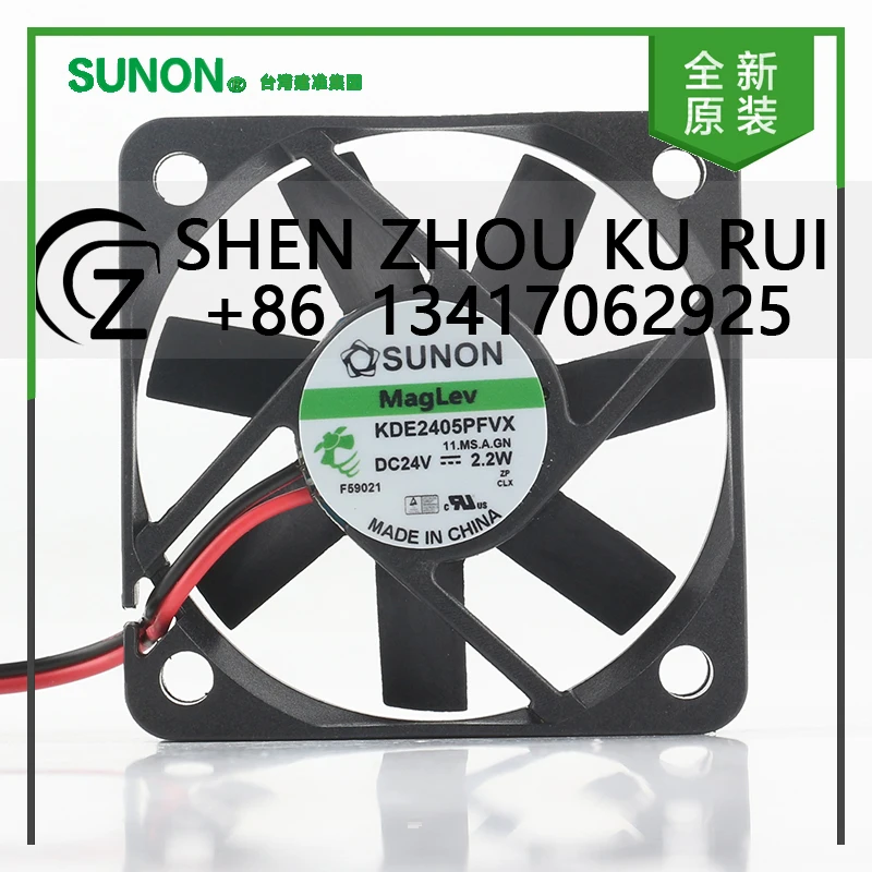 

Original Sunon 5V 12V 48V DC 24V 2.2W AC EC 5010 50X50X10MM 5CM maglev frequency converter Quiet 2-wire KDE2405PFVX cooling fan