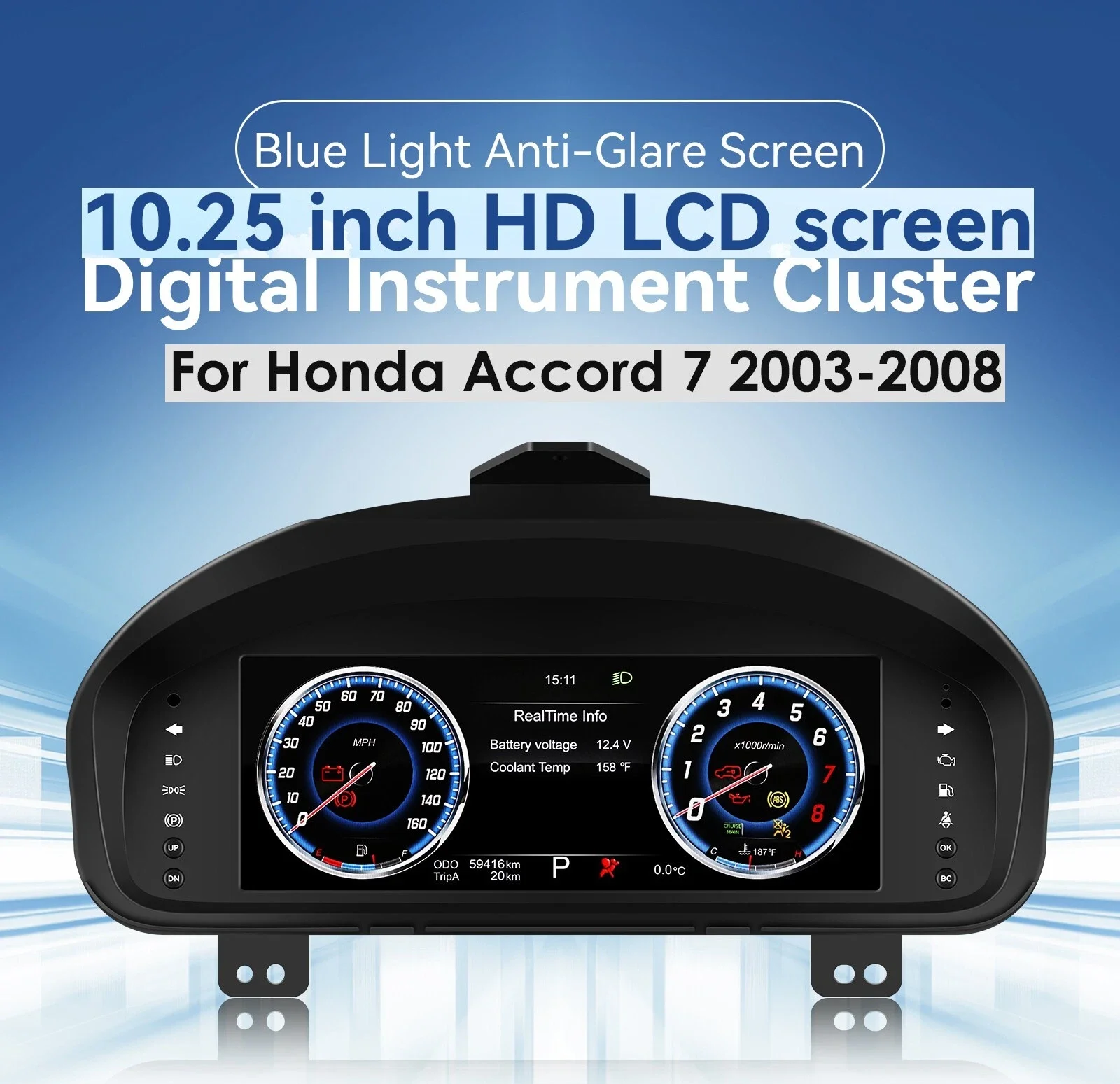 

10.25 For Honda Accord 2003-2007 Car Digital Cluster LCD Dashboard Auto Speedometer Virtual Cockpit New Upgrade