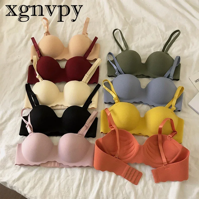 

xgnvpy Sexy Push Up Bras Women's Wireless Lingerie Convertible Straps One-piece Comfortable Wear