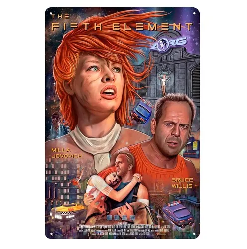 Póster Metálico de Película de Bruce Willis, Letrero de Metal